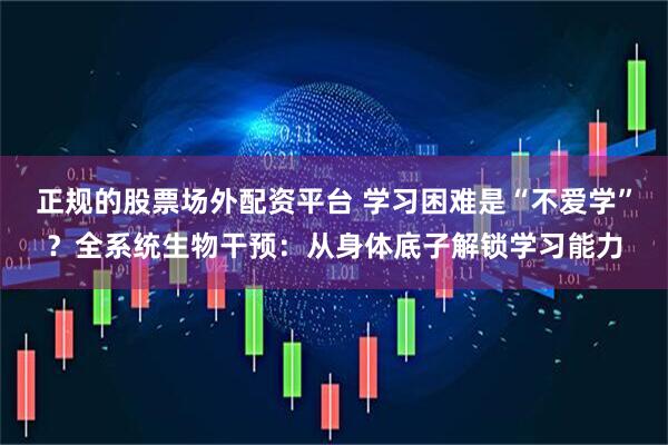 正规的股票场外配资平台 学习困难是“不爱学”？全系统生物干预：从身体底子解锁学习能力